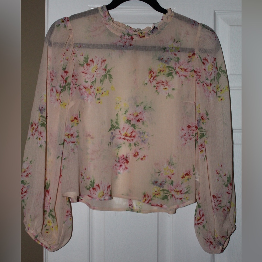 NWT Sheer Floral American Eagle Blouse